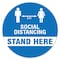 Signmission Stand Here Social Distancing Non-Slip Floor Graphic, 7" x 7", FD-C-7-99983 FD-C-7-99983 - alternate 1